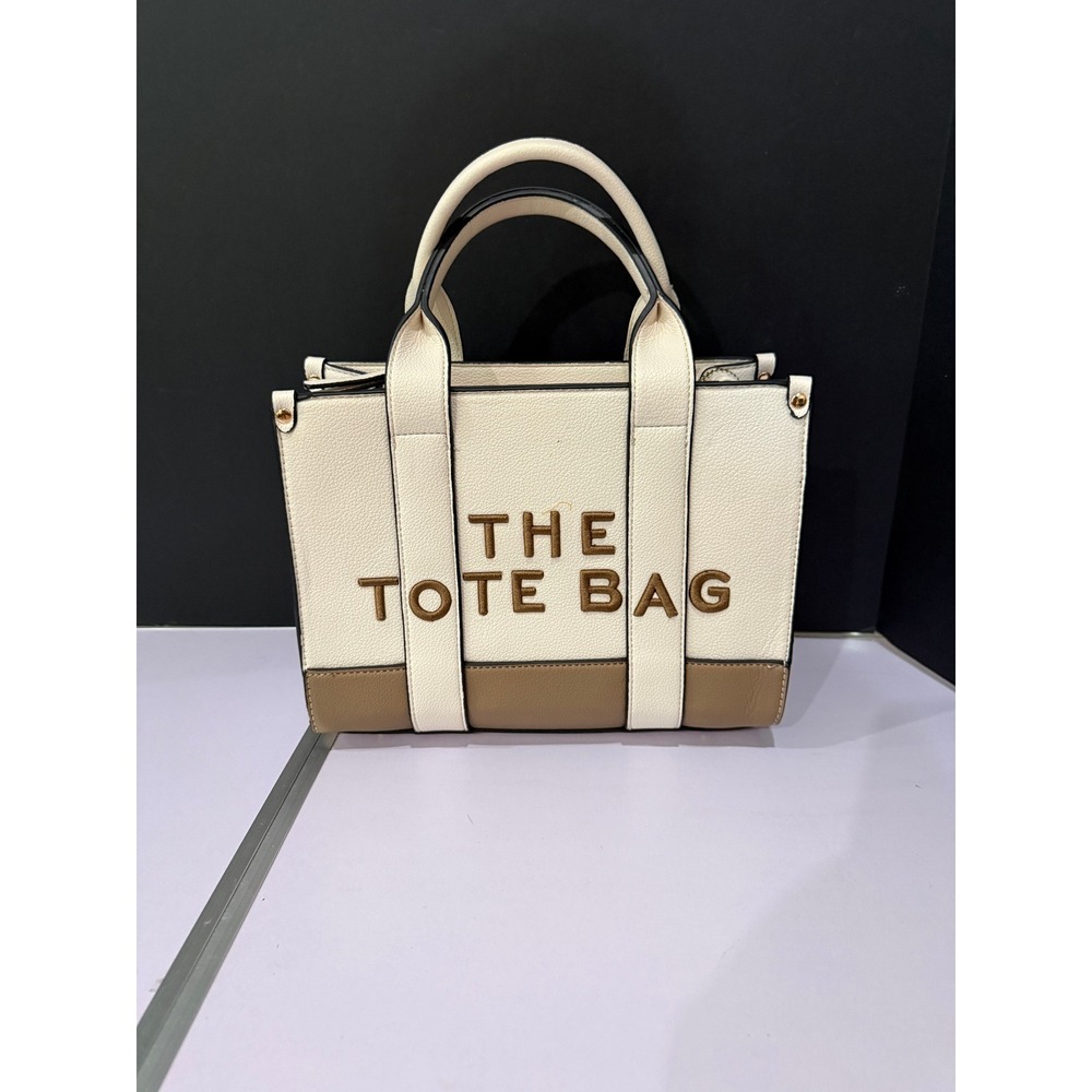 Tote Bag Cream Tan Mini Satchel Crossbody Adjustable Strap
